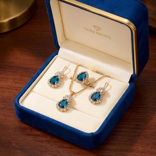 Azure Elegance Crystal Jewelry Set