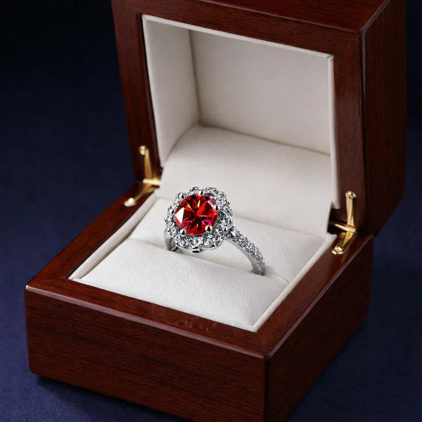 Purple Floral Gemstone Ring (Gold Tone)