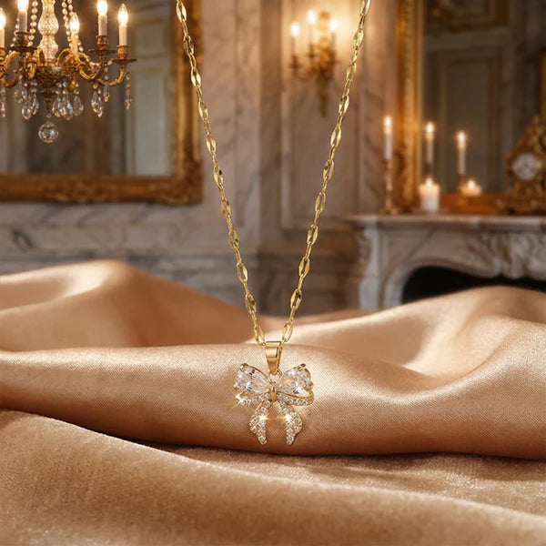 Golden Bow Grace Necklace