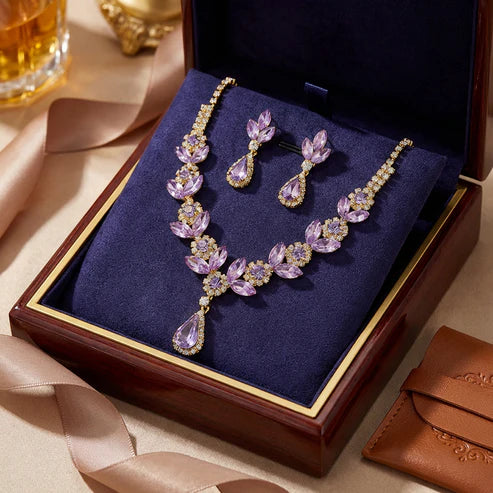 Amethyst Bloom Jewelry Set