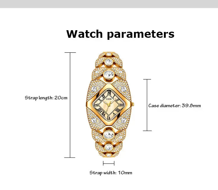Women’s Diamond Luxury Watch – Elegant Waterproof Quartz Bracelet Timepiece