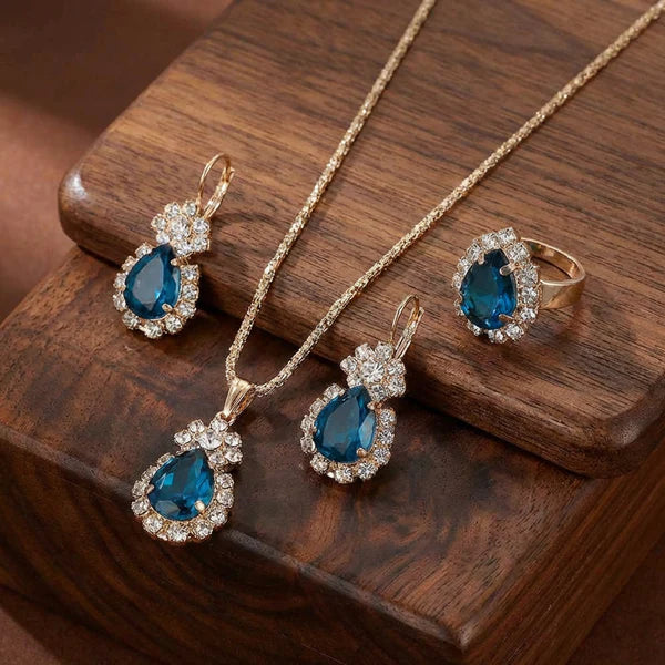 Azure Elegance Crystal Jewelry Set