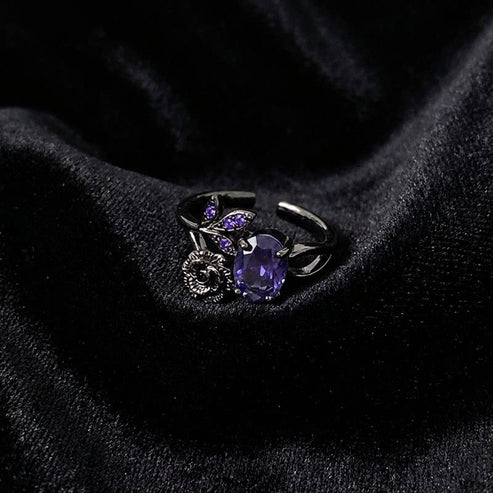 Enchanted Amethyst Rose Vine Ring