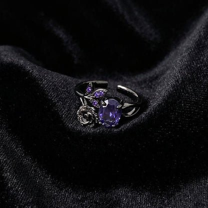 Enchanted Amethyst Rose Vine Ring