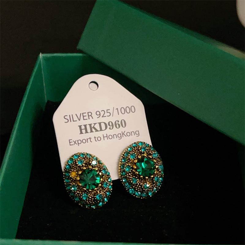 Royal Emerald Green Stud Earrings for Women