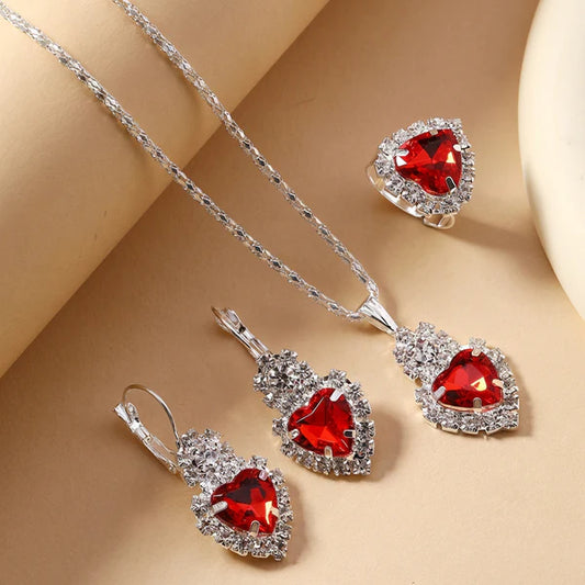 Elegant Necklace, Earrings & Ring Set for Women