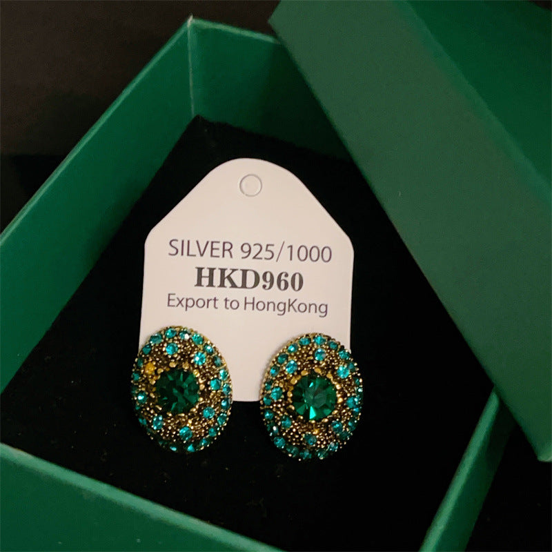 Royal Emerald Green Stud Earrings for Women