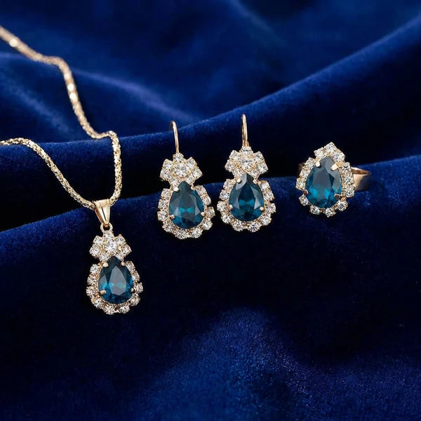 Azure Elegance Crystal Jewelry Set