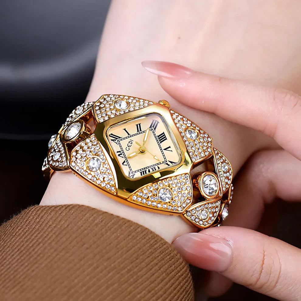Women’s Diamond Luxury Watch – Elegant Waterproof Quartz Bracelet Timepiece