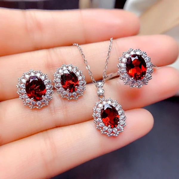 Crimson Royale Crystal Jewelry Set