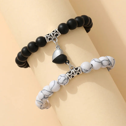 Yin & Yang Magnetic Heart Bracelets